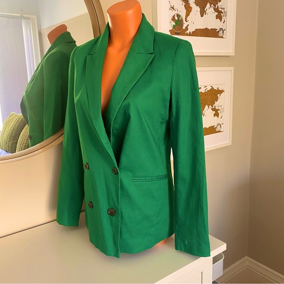 NWT Banana Republic Linen-Blend Blazer - Hula Green - 2 (fits like a 4) - Picture 3 of 4